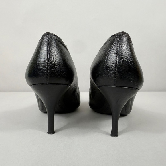 Coach Black Point Toe Pebbled Leather Amy Heels - Picture 7 of 8